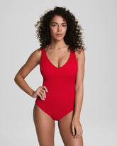 SPANXshapeâ„¢ Swim Pique Plunge One-Piece | Spanx Red